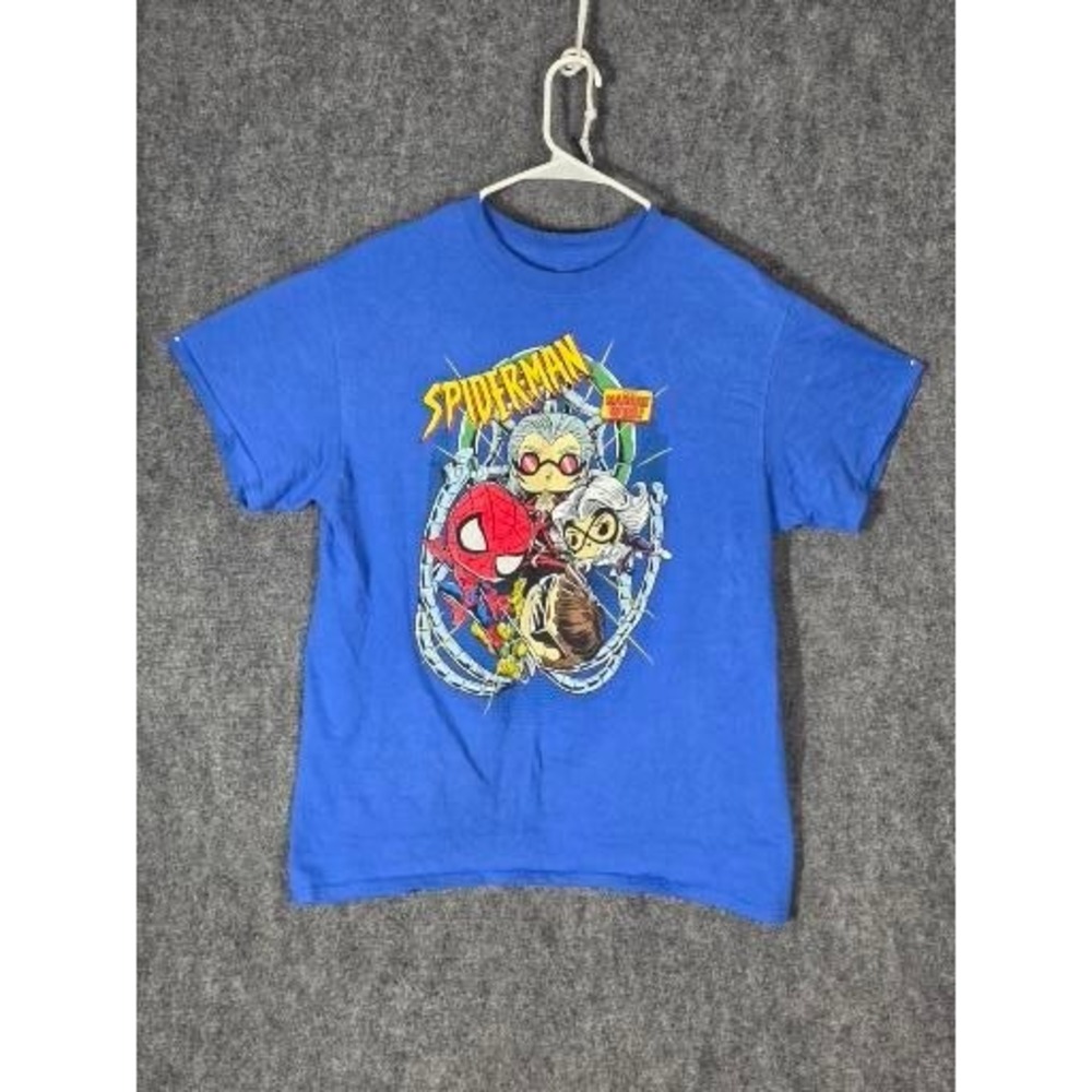 VTG Marvel Spider Man Madame Web Graphic TShirt Blue Men Sz L 2002 Casual School